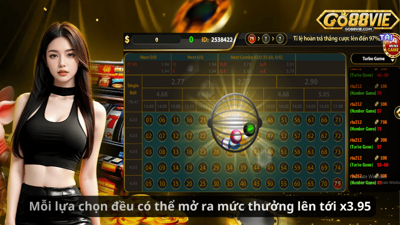 Mỗi lựa chọn đều có thể mở ra mức thưởng lên tới x3.95