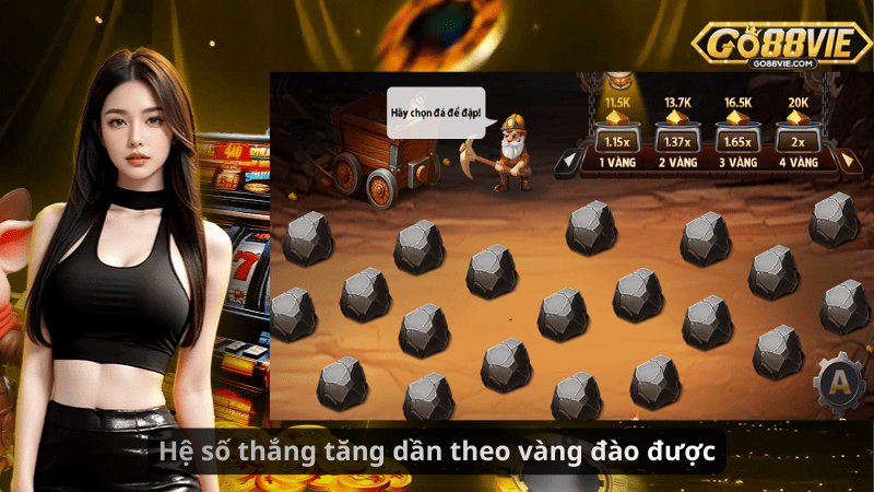 Hệ số thắng tăng dần theo vàng đào được