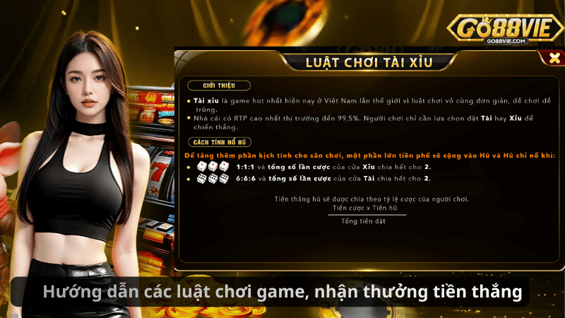 Hướng dẫn các luật chơi game, nhận thưởng tiền thắng