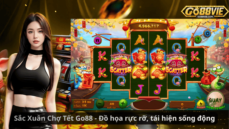 Sắc Xuân Chợ Tết Go88 - Đồ họa rực rỡ, tái hiện sống động