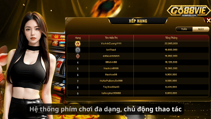 Hệ thống phím chơi đa dạng, chủ động thao tác